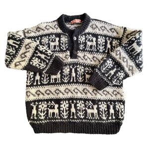 Namaste made in Nepal chunky sweater with deer pattern